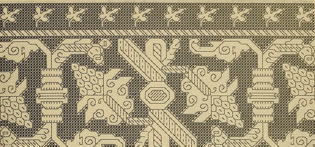 An illustration from Album de broderies au point de croix, 1885, leaf 54