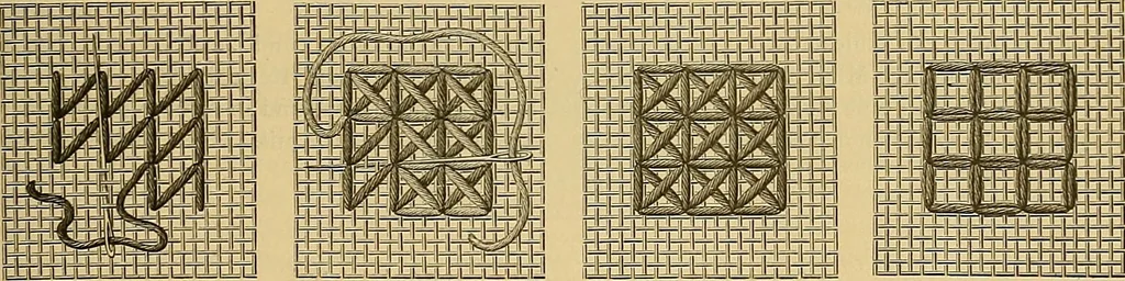 An illustration from Album de broderies au point de croix, 1885, leaf 6