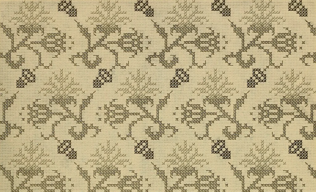 An illustration from Album de broderies au point de croix, 1885, leaf 60