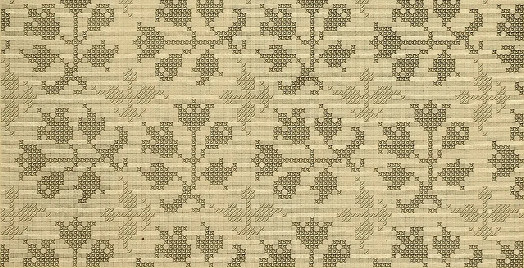 An illustration from Album de broderies au point de croix, 1885, leaf 60