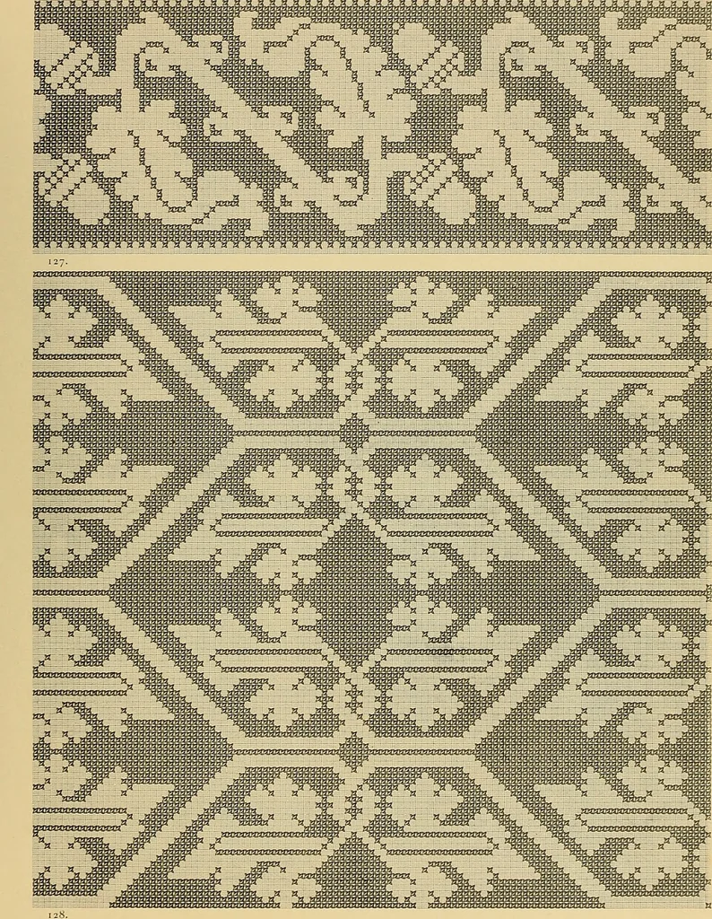 An illustration from Album de broderies au point de croix, 1885, leaf 86