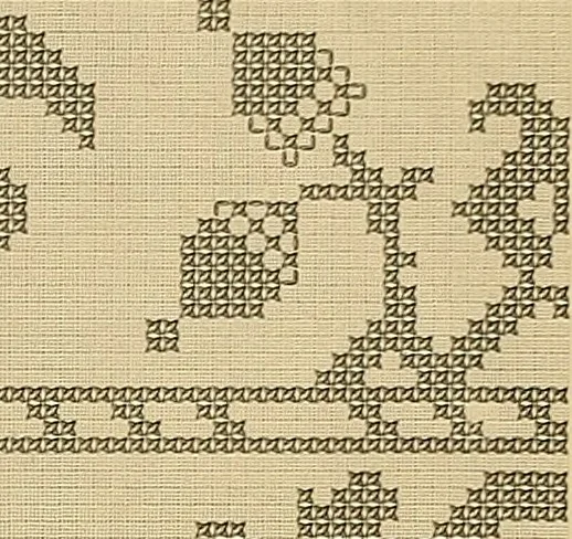 An illustration from Album de broderies au point de croix, 1885, leaf 92