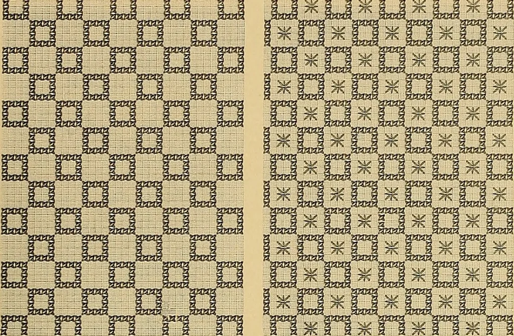 An illustration from Album de broderies au point de croix, 1885, leaf 10