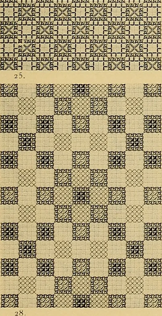 An illustration from Album de broderies au point de croix, 1885, leaf 10
