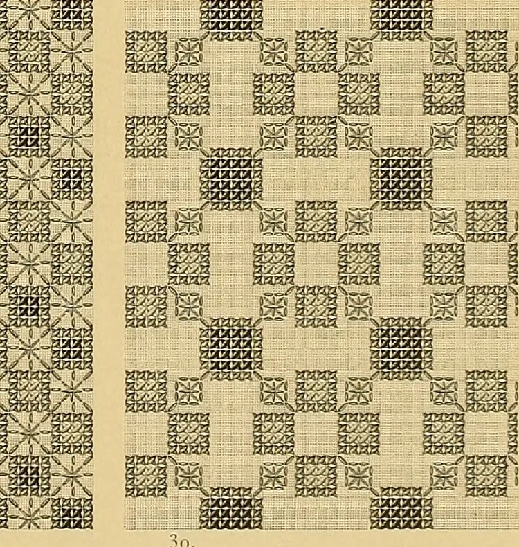 An illustration from Album de broderies au point de croix, 1885, leaf 10