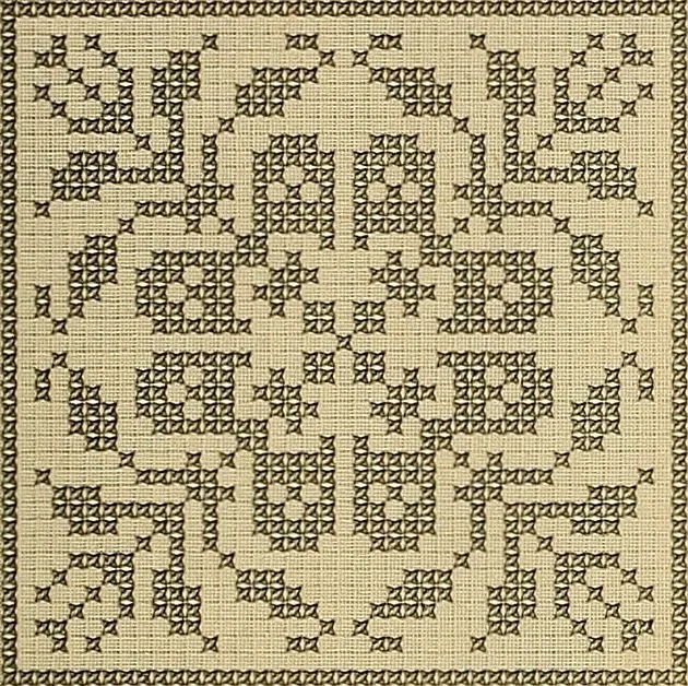 An illustration from Album de broderies au point de croix, 1885, leaf 18