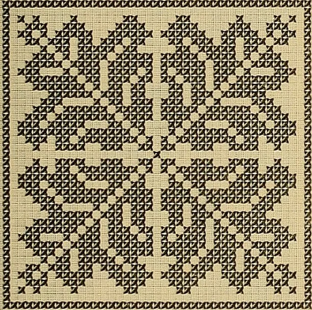 An illustration from Album de broderies au point de croix, 1885, leaf 18