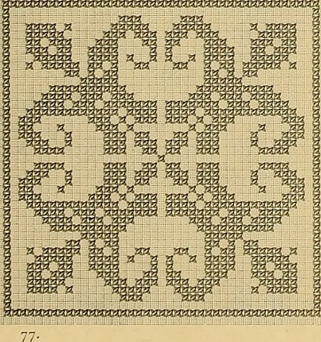 An illustration from Album de broderies au point de croix, 1885, leaf 18