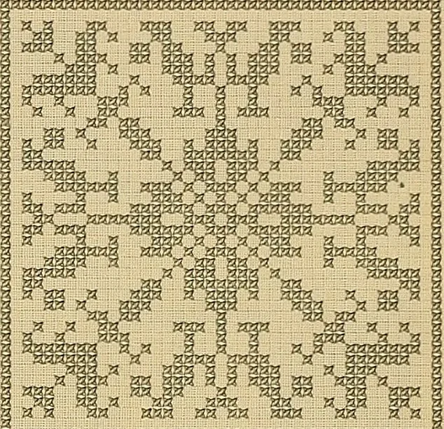 An illustration from Album de broderies au point de croix, 1885, leaf 18