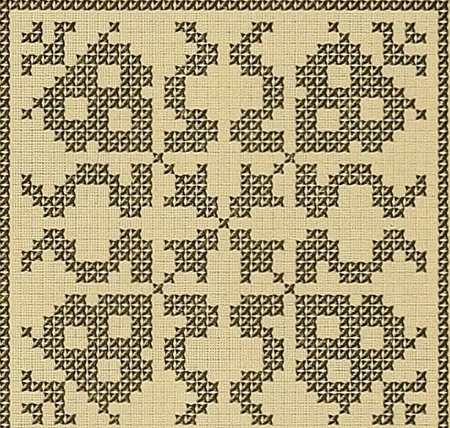 An illustration from Album de broderies au point de croix, 1885, leaf 18