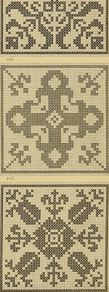 An illustration from Album de broderies au point de croix, 1885, leaf 22