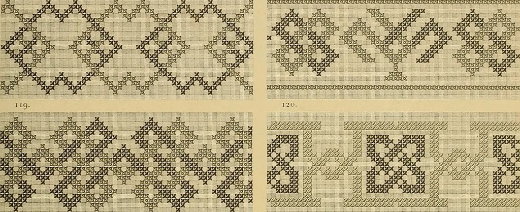 An illustration from Album de broderies au point de croix, 1885, leaf 26