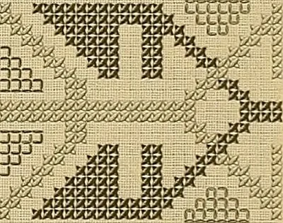 An illustration from Album de broderies au point de croix, 1885, leaf 26
