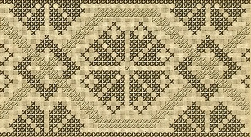 An illustration from Album de broderies au point de croix, 1885, leaf 26
