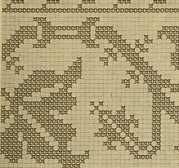 An illustration from Album de broderies au point de croix, 1885, leaf 28