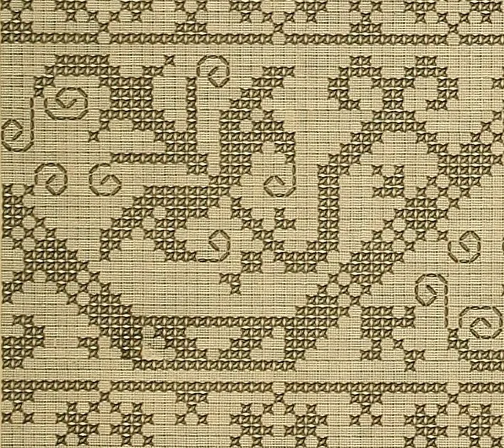 An illustration from Album de broderies au point de croix, 1885, leaf 28