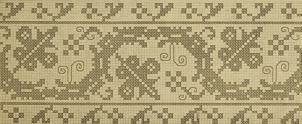 An illustration from Album de broderies au point de croix, 1885, leaf 28
