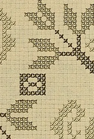 An illustration from Album de broderies au point de croix, 1885, leaf 32