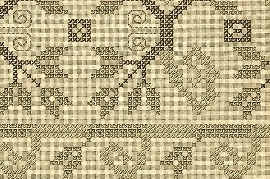 An illustration from Album de broderies au point de croix, 1885, leaf 32