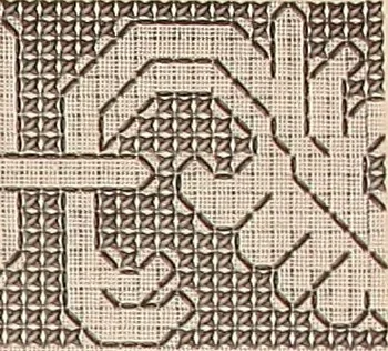 An illustration from Album de broderies au point de croix, 1885, leaf 42