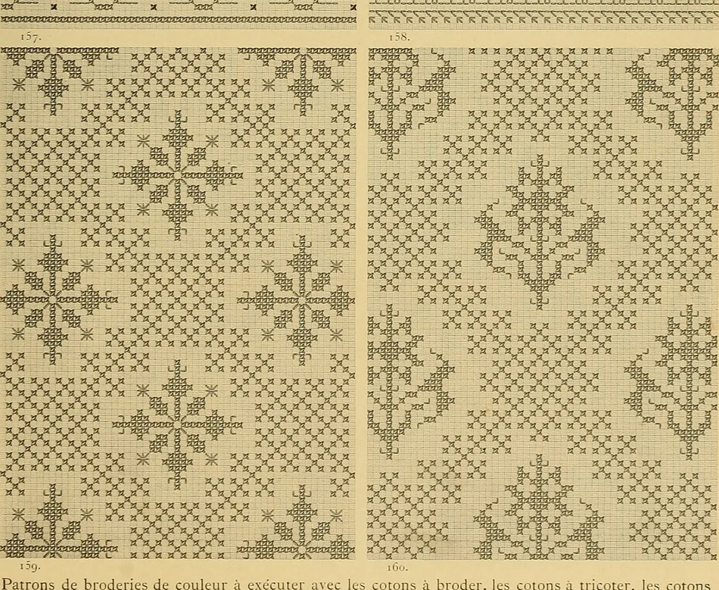 An illustration from Album de broderies au point de croix, 1885, leaf 44