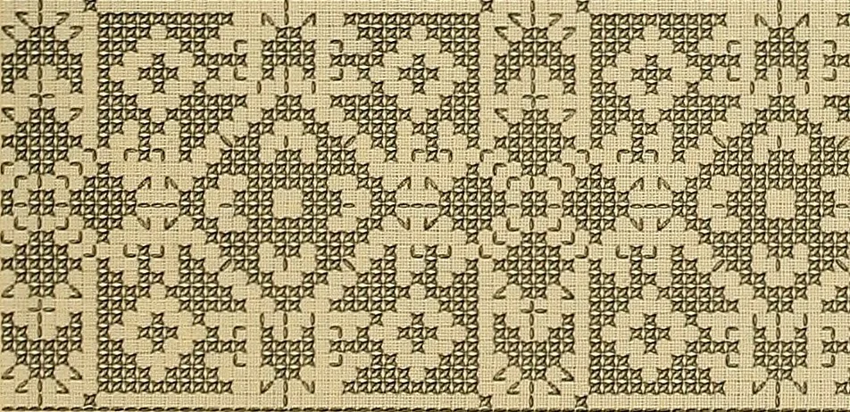 An illustration from Album de broderies au point de croix, 1885, leaf 48