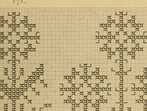 An illustration from Album de broderies au point de croix, 1885, leaf 50