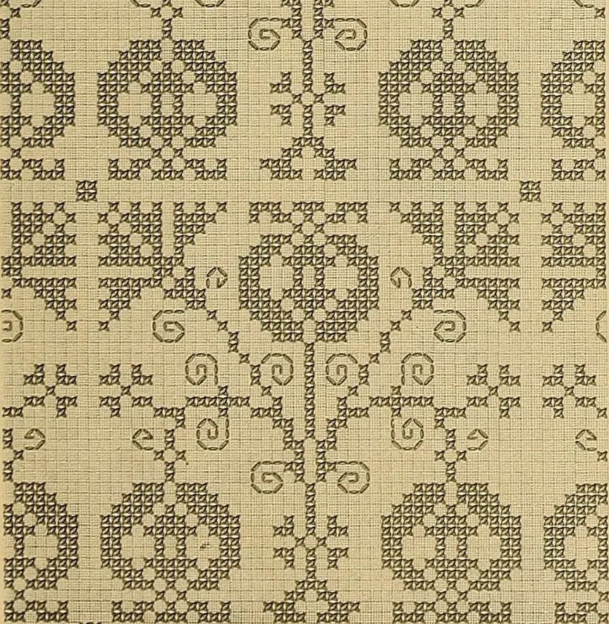 An illustration from Album de broderies au point de croix, 1885, leaf 52