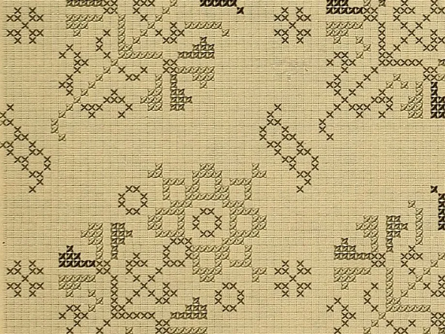 An illustration from Album de broderies au point de croix, 1885, leaf 58