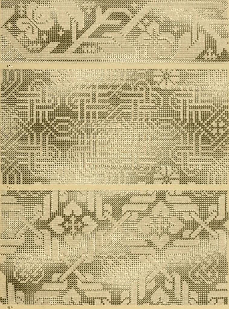 An illustration from Album de broderies au point de croix, 1885, leaf 60