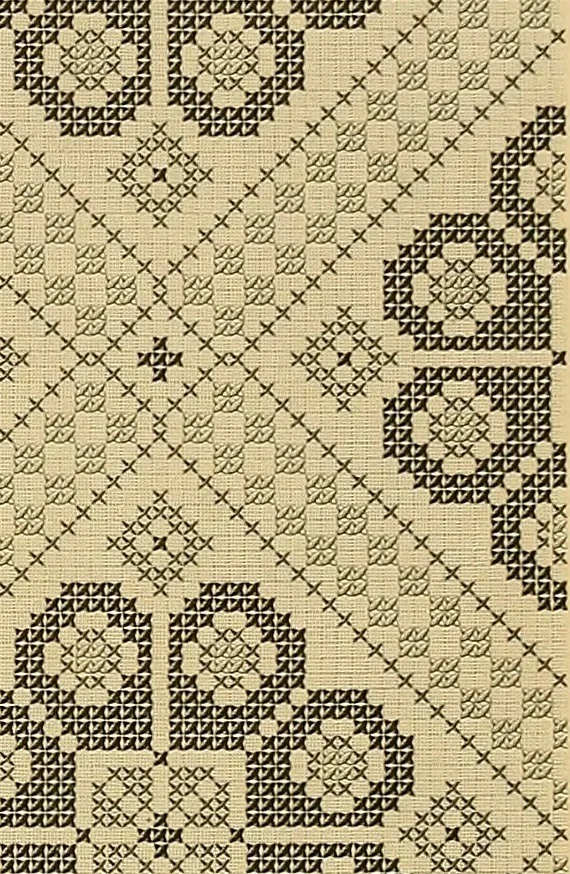 An illustration from Album de broderies au point de croix, 1885, leaf 62