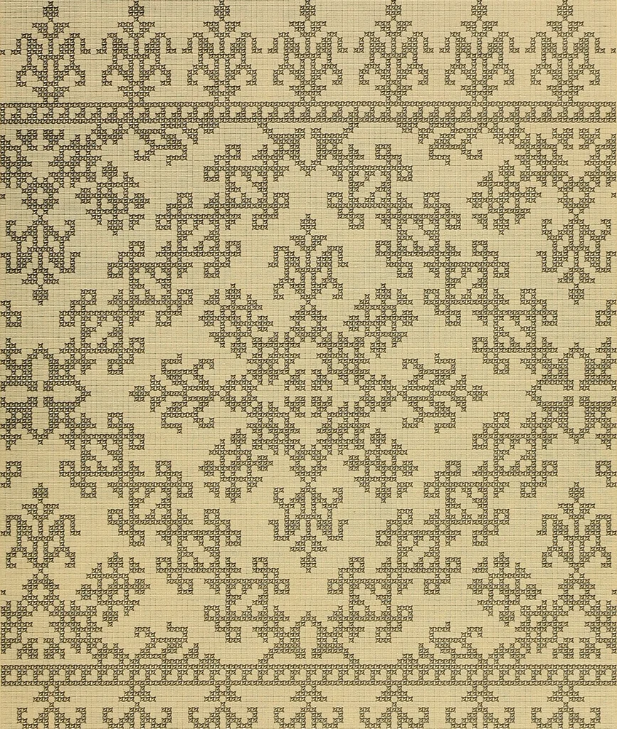 An illustration from Album de broderies au point de croix, 1885, leaf 68
