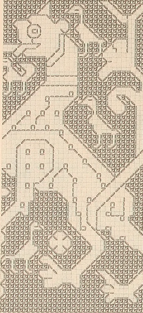 An illustration from Album de broderies au point de croix, 1885, leaf 70
