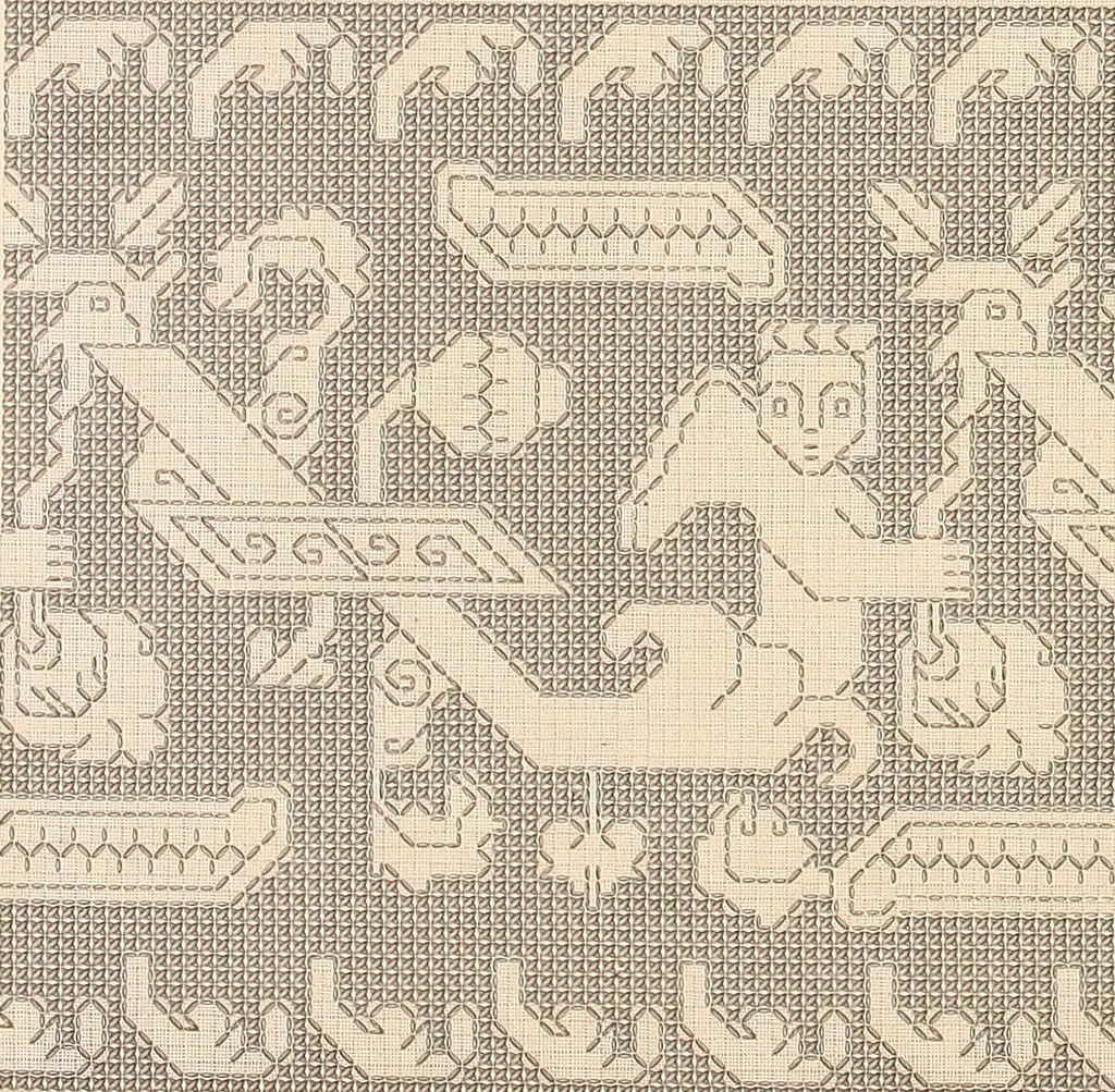 An illustration from Album de broderies au point de croix, 1885, leaf 70