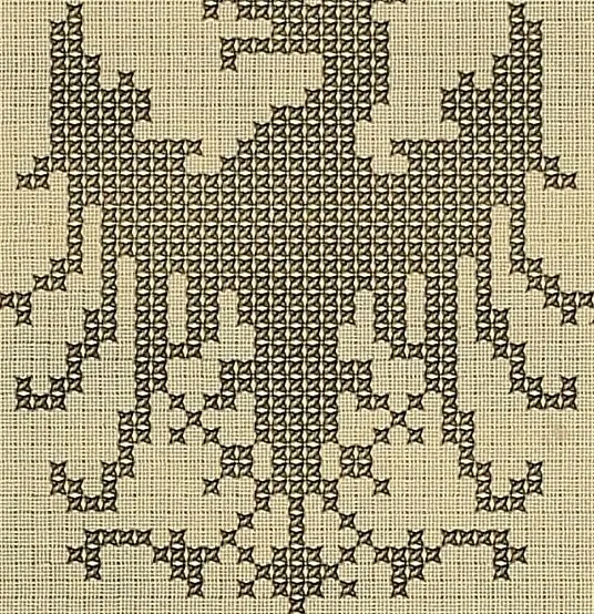 An illustration from Album de broderies au point de croix, 1885, leaf 72