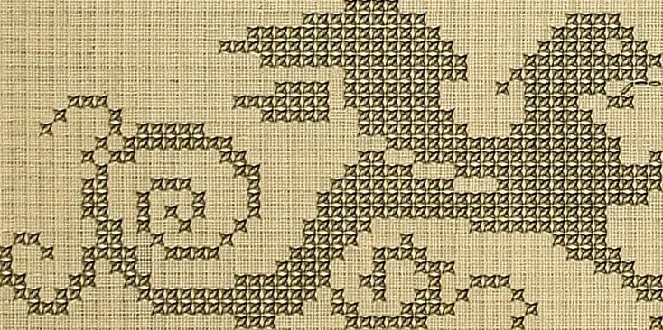 An illustration from Album de broderies au point de croix, 1885, leaf 72
