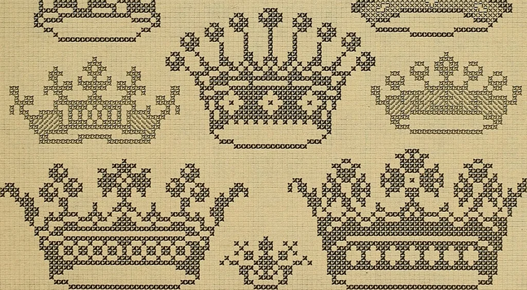 An illustration from Album de broderies au point de croix, 1885, leaf 78