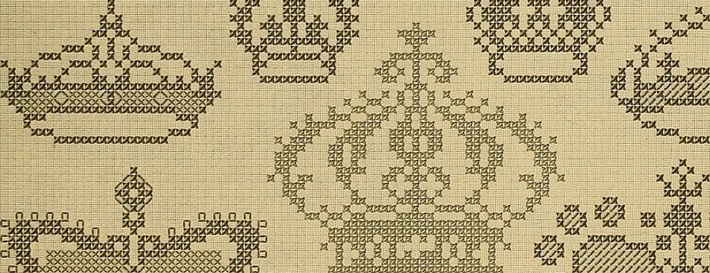 An illustration from Album de broderies au point de croix, 1885, leaf 80