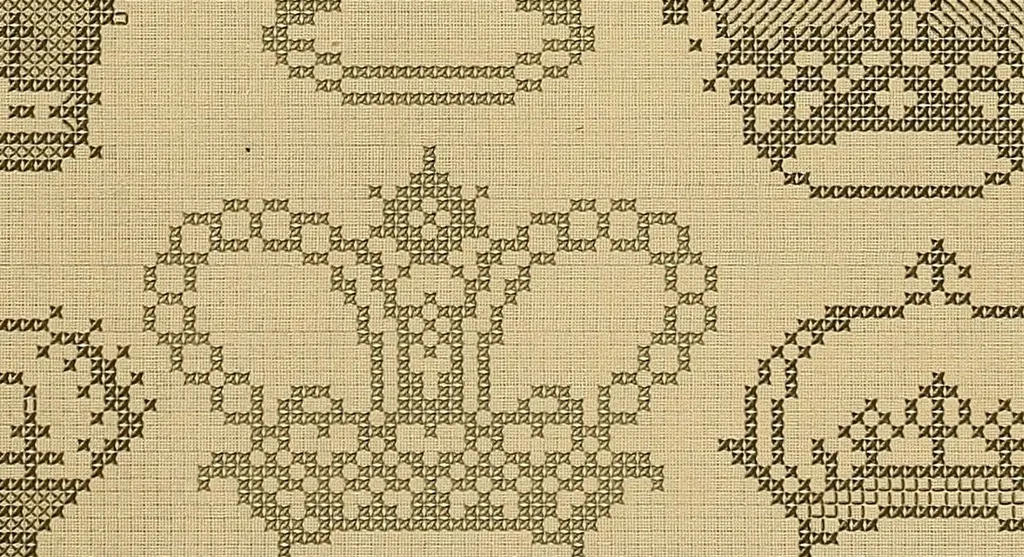 An illustration from Album de broderies au point de croix, 1885, leaf 80