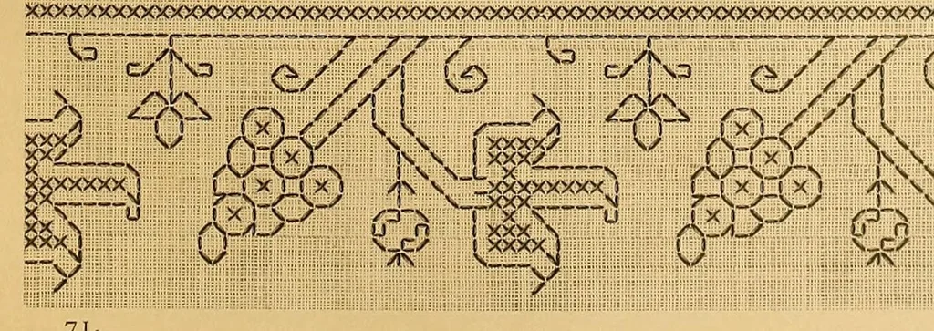 An illustration from Album de broderies au point de croix, 1890, leaf 39