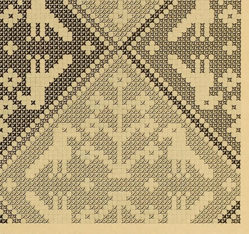 An illustration from Album de broderies au point de croix, 1890, leaf 57