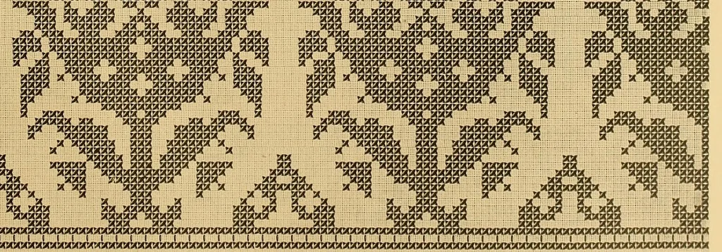 An illustration from Album de broderies au point de croix, 1890, leaf 63