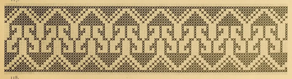 An illustration from Album de broderies au point de croix, 1890, leaf 71