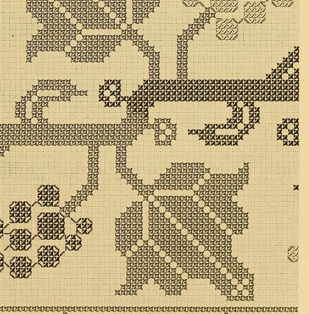 An illustration from Album de broderies au point de croix, 1890, leaf 81