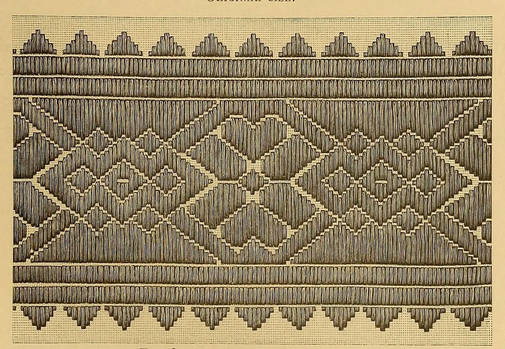 An illustration from Album de broderies au point de croix, 1890, leaf 95