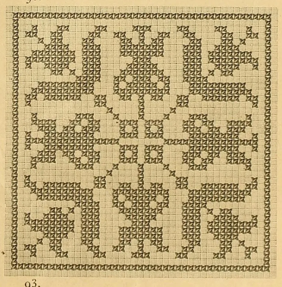 An illustration from Album de broderies au point de croix, 1890, leaf 23