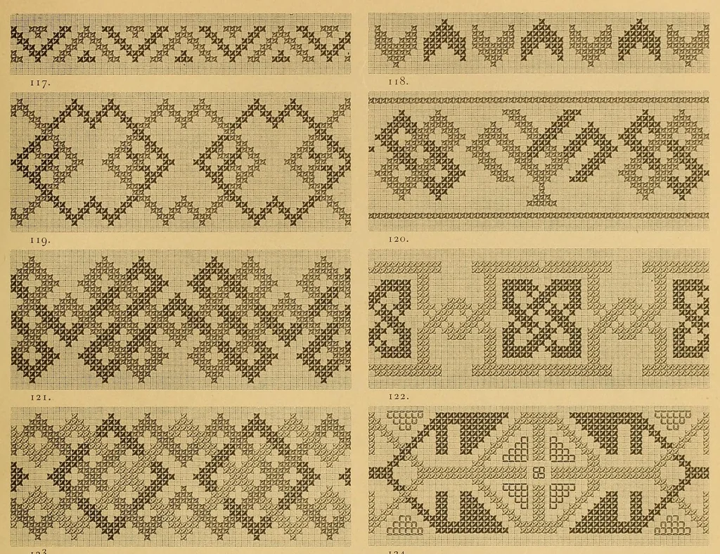 An illustration from Album de broderies au point de croix, 1890, leaf 29