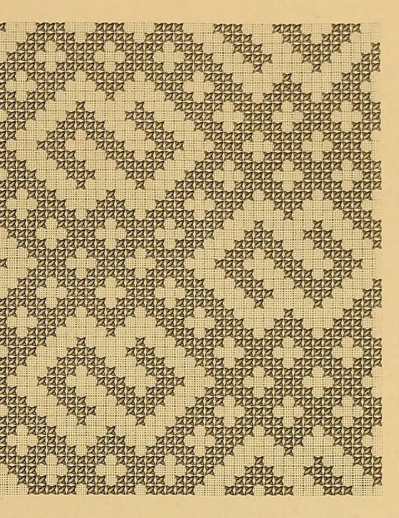 An illustration from Album de broderies au point de croix, 1890, leaf 55