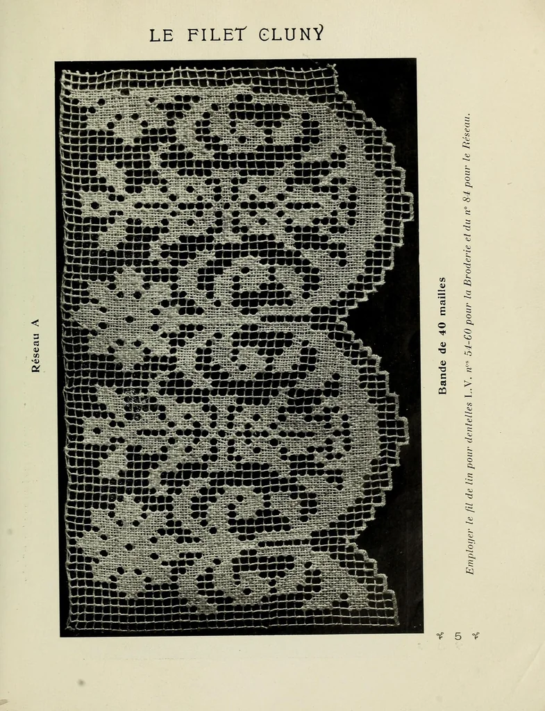 An illustration from Album de filet brodé, 1900, leaf 11