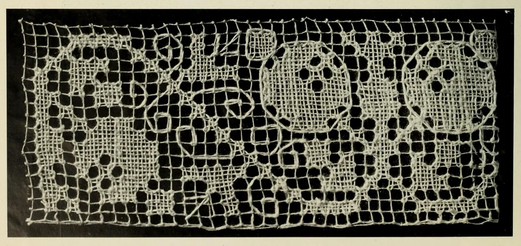 An illustration from Album de filet brodé, 1900, leaf 16